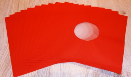 Innersleeves for 12" Vinyl  (Red with antistatic inner foil) - pack 10 pieces