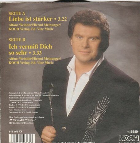 Andy Borg - Liebe Ist Starker + Ich Vermiss Dich So Sehr (Vinylsingle)