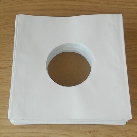 White Paper Sleeves (Standard Quality) for 7" Vinylsingles - 100 pieces
