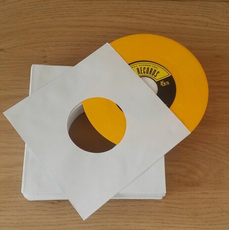 White Paper Sleeves (Standard Quality) for 7" Vinylsingles - 100 pieces