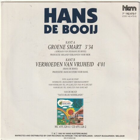 Hans de Booy - Groene Smart + Vermoeden Van Vrijheid (Vinylsingle)