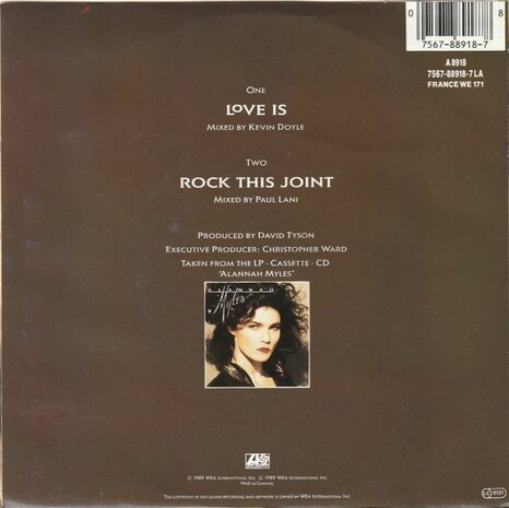 Alannah Myles - Love is + Rock this joint (Vinylsingle)