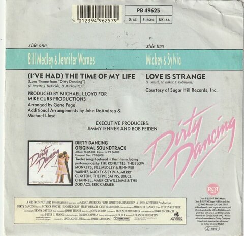 Bill Medley / Mickey & Sylvia - The time of my life + Love is strange (Vinylsingle)
