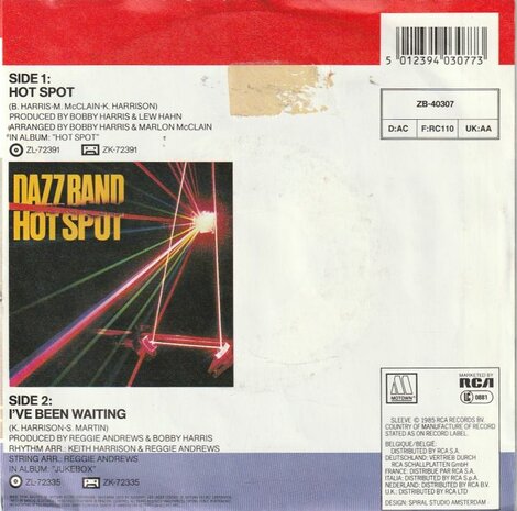 Dazz band - Hot Spot + I'vr Been Waiting (Vinylsingle)