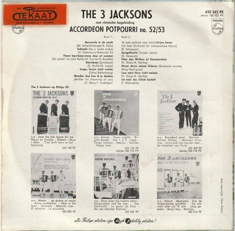 Three Jacksons - Accordeon potpourri nr 52 / 53 (Vinylsingle)