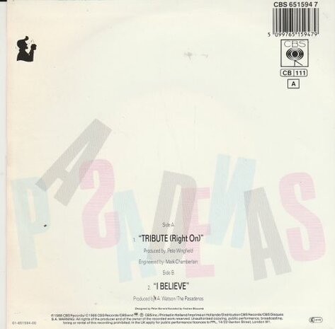 Pasadena's - Tribute + I believe (Vinylsingle)