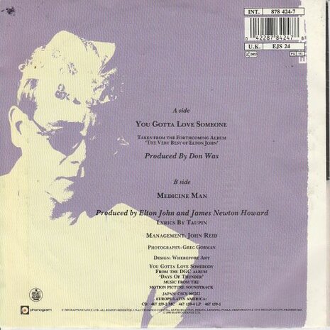 Elton John - You gotta love someone + Medicine man (Vinylsingle)