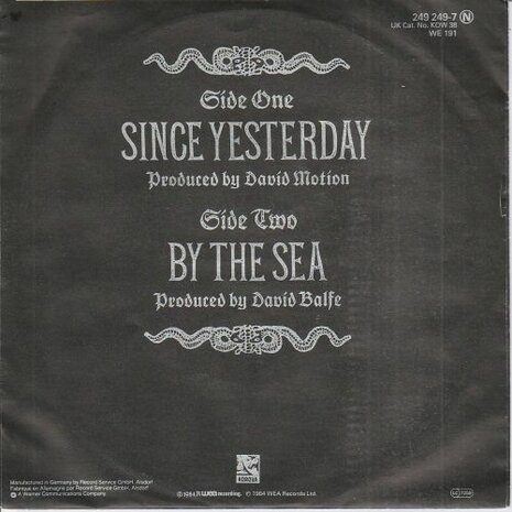 Strawberry Switchblade - Since yesterday + Bye the sea (Vinylsingle)