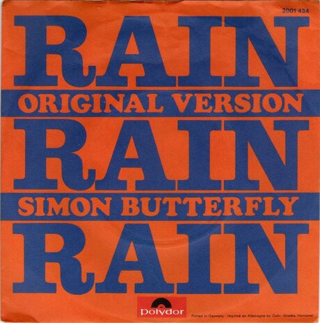 Simon Butterfly - Rain Rain Rain + Rainbow (Vinylsingle)