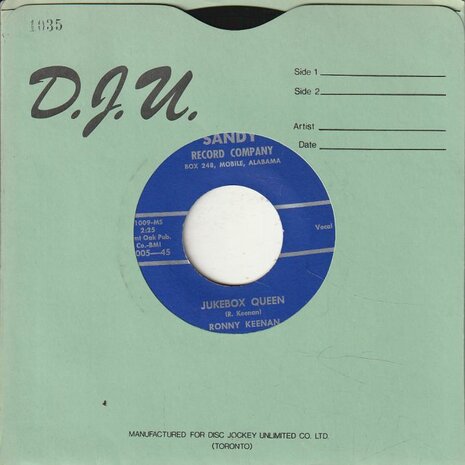 Ronny Keenan - Jukebox Queen + Stop Sign On Your Heart (Vinylsingle)