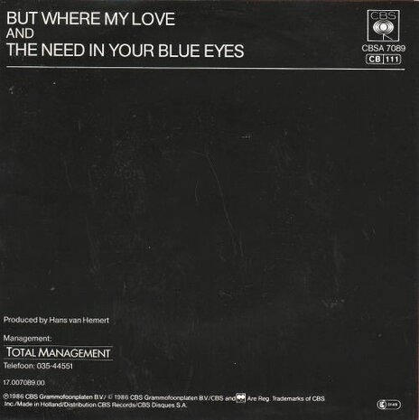 Rene Shuman - But where my love + The need in your eyes (Vinylsingle)