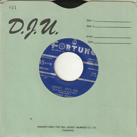 Johnny Powers - Honey, Let's Go + Your Love (Vinylsingle)