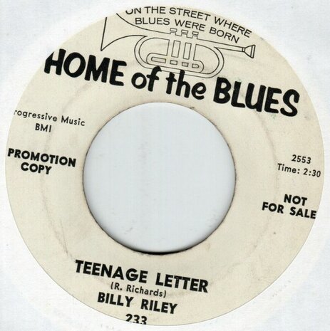 Billy Riley - Teenage Letter + Flip Flop And Fly (Vinylsingle)