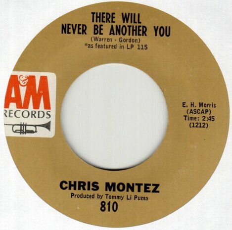 Chris Montez - There will never be another you + You can hurt the one you love (Vinylsingle)