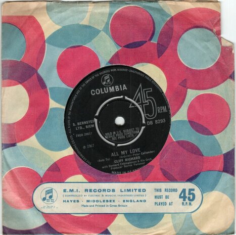 Cliff Richard - All my love + Sweet little Jesus boy (Vinylsingle)
