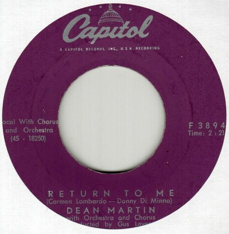 Dean Martin - Return to me + Forgetting you (Vinylsingle)
