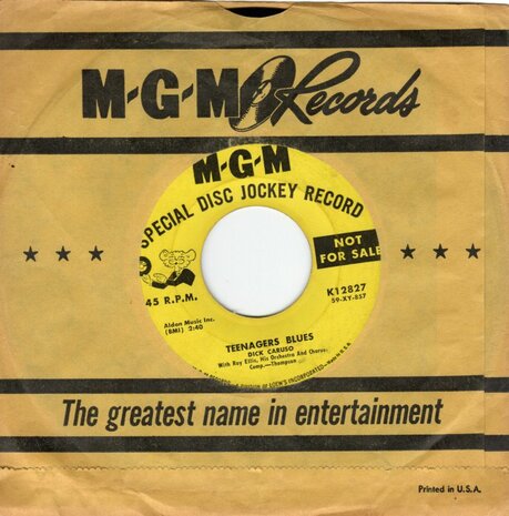 Dick Caruso - Teenagers Blues + Playin' The Field (Vinylsingle)