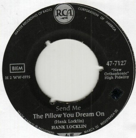 Hank Locklin - Send me the pillow you dream on + Why don't you (Vinylsingle)
