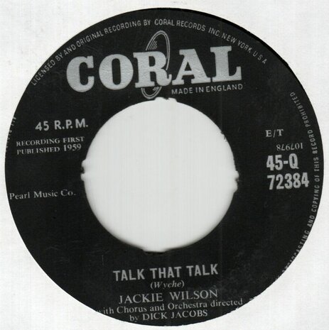 Jackie Wilson - Talk That Talk + Only you, only me (Vinylsingle)