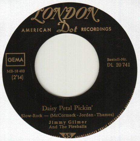 Jimmy Gilmer - Daisy petal pickin' + When my tears have.. (Vinylsingle)