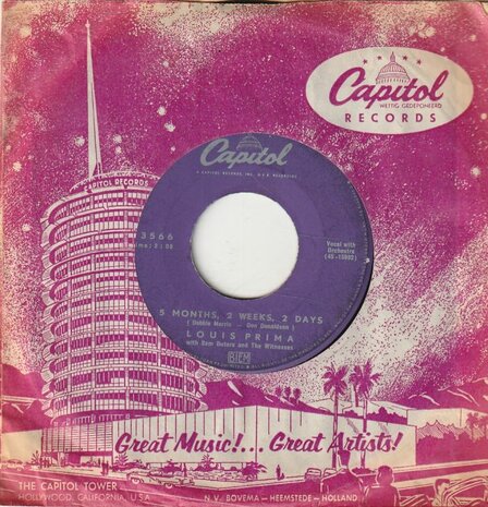 Louis Prima - 5 Months. 2 weeks. 2 days + Banana split for my lady (Vinylsingle)