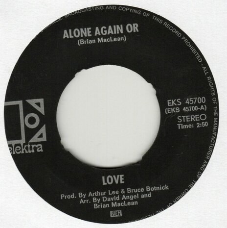 Love - Alone Again Or + Good times (Vinylsingle)
