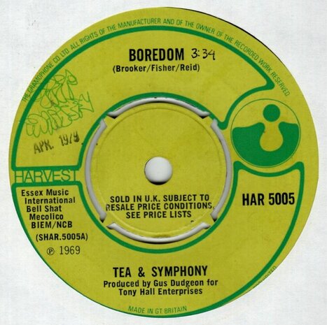 Tea & Symphony - Boredom + Armchair Theatre (Vinylsingle)
