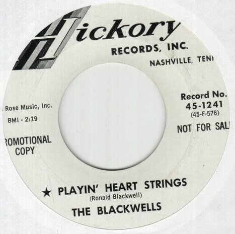 The Blackwells - Playin' Heart Strings + I Must Be Perfect (Vinylsingle)