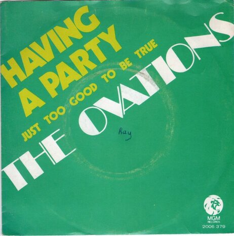 The Ovations - Having A Party + Just Too Good To Be True (Vinylsingle)