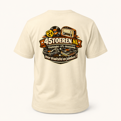 T-Shirt Beige maat XL "Liever een plaat met een tikkie"
