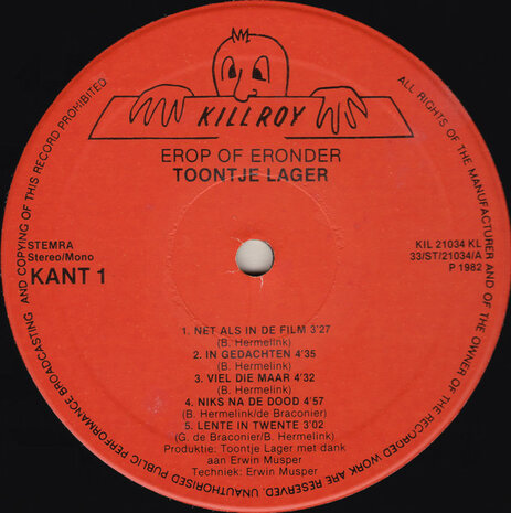 Toontje Lager - Er Op Of Er Onder (Vinyl LP)