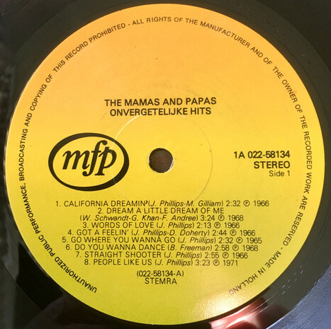 The Mamas & The Papas - Onvergetelijke Hits (Vinyl LP)