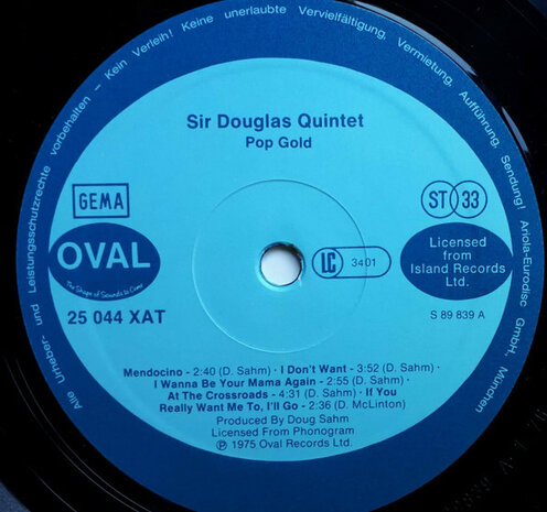 Sir Douglas Quintet - Pop Gold (Vinyl LP)