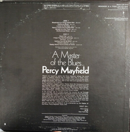 Percy Mayfield - Weakness Is A Thing Called Man (Vinyl LP)