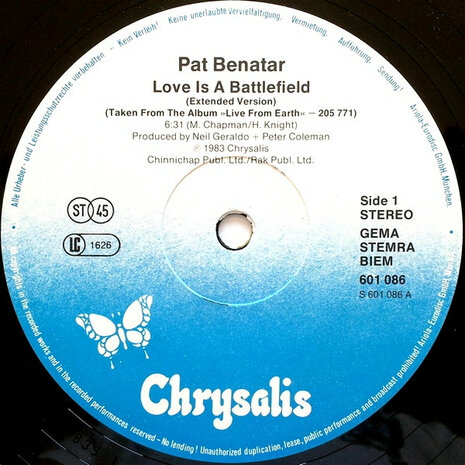 Pat Benatar - Love Is A Battlefield (Vinyl LP)