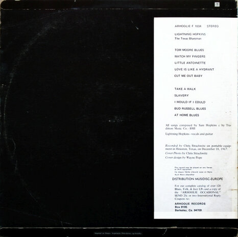 Lightnin' Hopkins - The Texas Blues Man (Vinyl LP)
