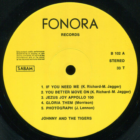 Johnny And The Tigers - Live (Vinyl LP)