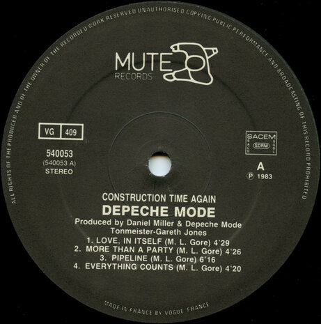 Depeche Mode - Construction Time Again (Vinyl LP)