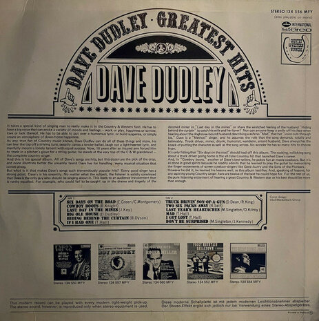 Dave Dudley - Greatest Hits (Vinyl LP)