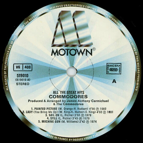 Commodores - All The Great Hits (Vinyl LP)