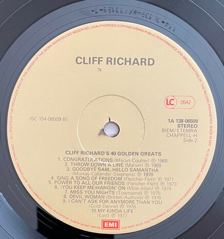 Cliff Richard - 40 Golden Greats (Vinyl LP)