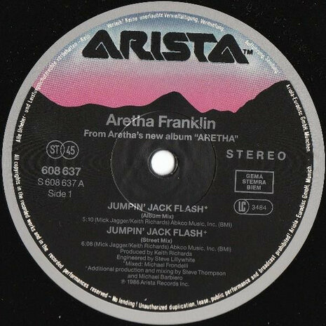 Aretha Franklin - Jumpin' Jack Flash (Plus 4 Special Remixes) (Vinyl LP)