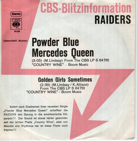 Raiders - Powder Blue Mercedes Queen + Golden Girls Sometimes (Vinylsingle)