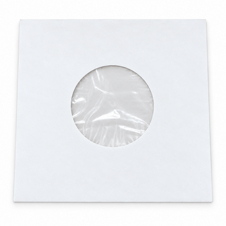 White Paper Sleeves with inner foil for 7" Vinylsingles - 100 pieces