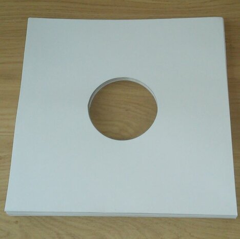 Cardboard LP cover white with centre hole - 10 pieces