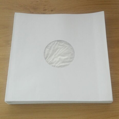 White Paper Sleeves with inner foil for 10" Vinyl/78RPM Records - 100 pieces